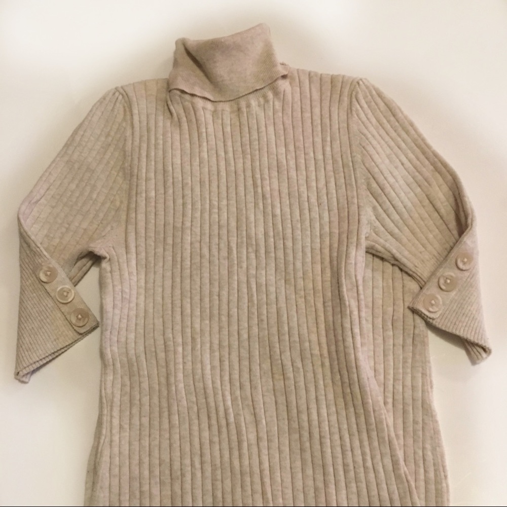 Cream Turtleneck Dress